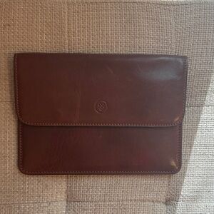 Elegant Dark Brown Leather Passport Holder and Travel Organizer